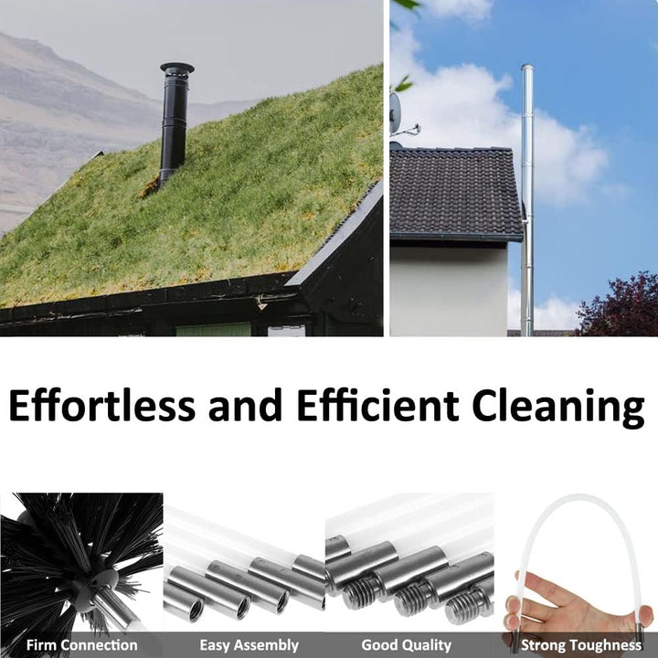MOCNT Kaminbürste Stange Set Ofenrohrbürste Reinigungsbürste Schornsteinbürste Schornsteinfegerbesen