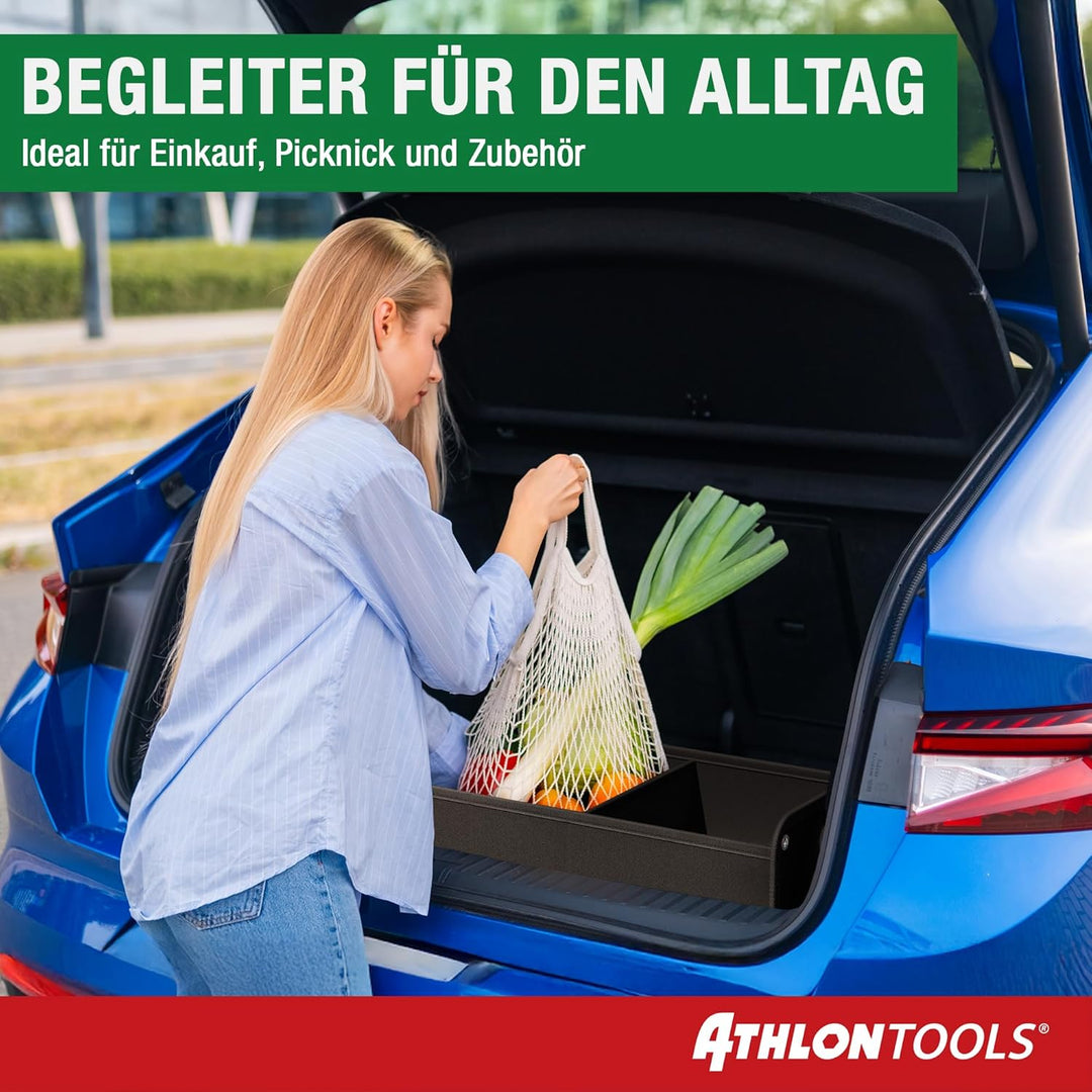 ATHLON TOOLS Kofferraumtasche faltbar - Kofferraum-Organizer, Auto Faltbox, Autotasche - verstärkt u