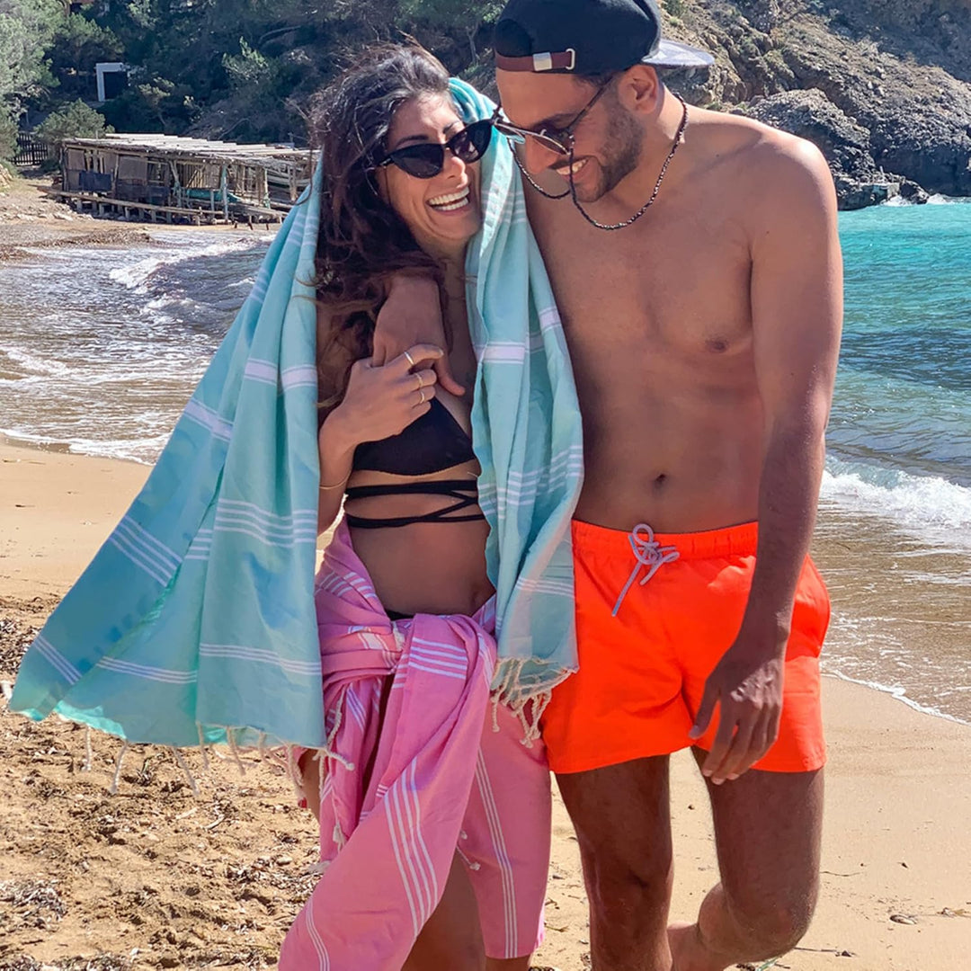 SOLTAKO Fouta Bali Premium XXL, Aqua, 200/300cm, Aqua 200/300cm