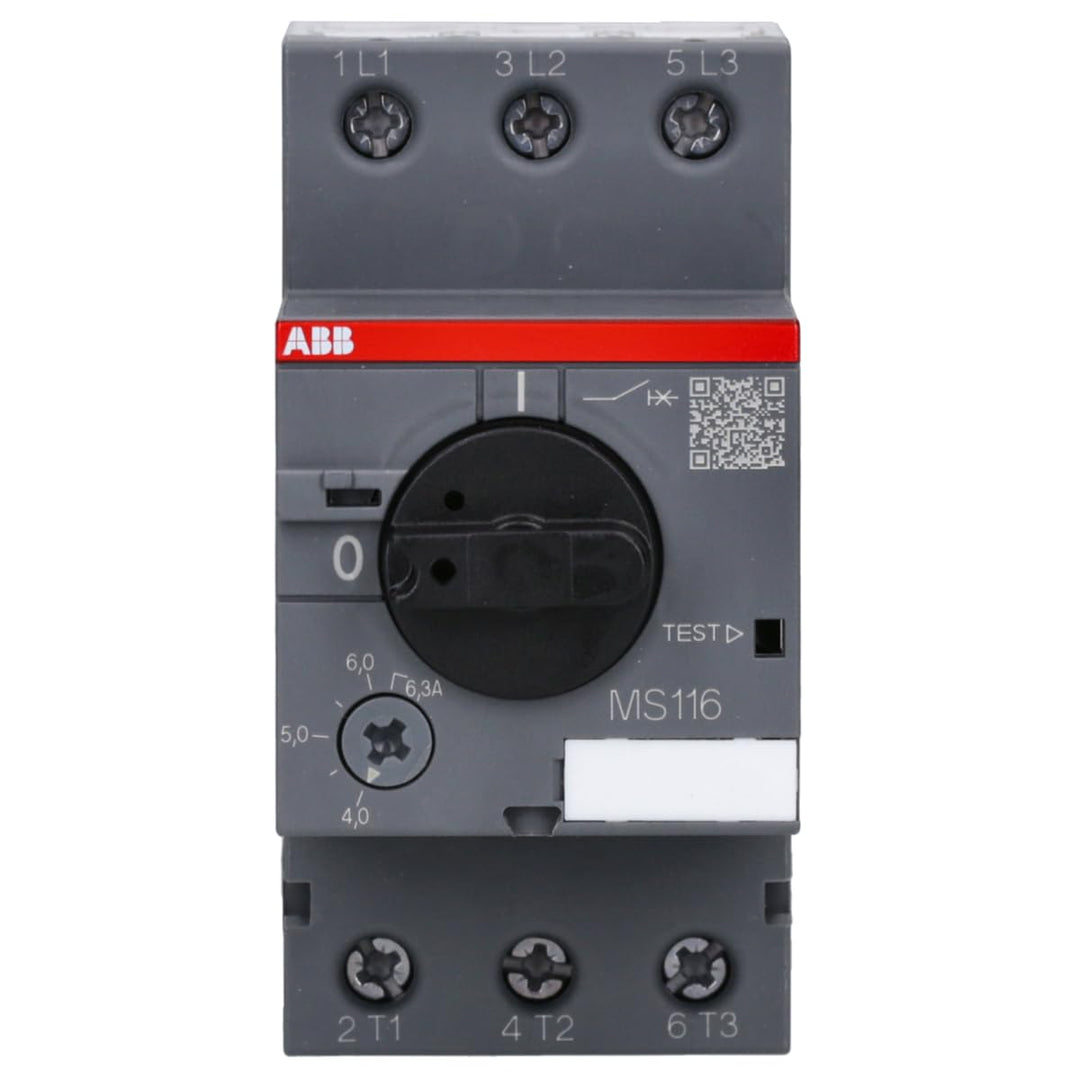 ABB MS116 Motorschutzschalter, 6,3 A 90mm x 45mm