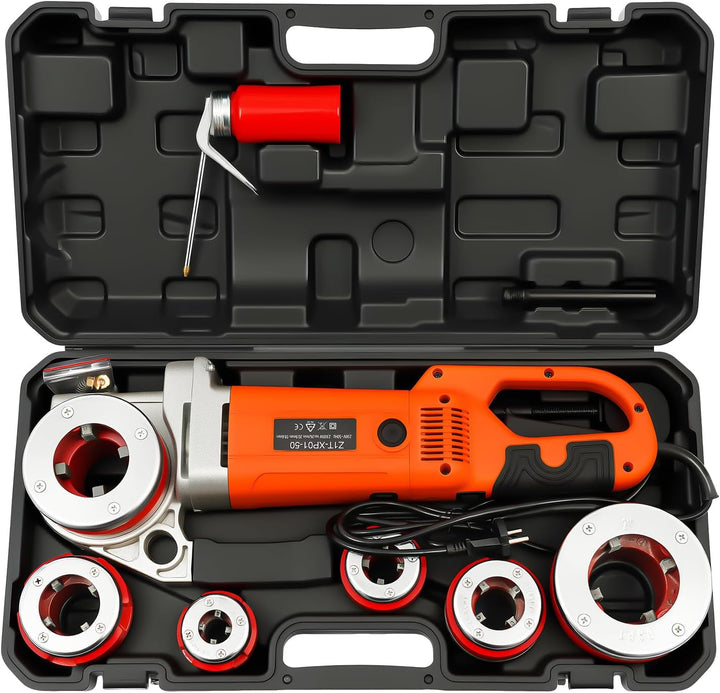 Elektrisch Gewindeschneidmaschine, 6 Matrizen 1/2", 3/4", 1", 1-1/4", 1-1/2",2", 2300W 25R/min Gewin