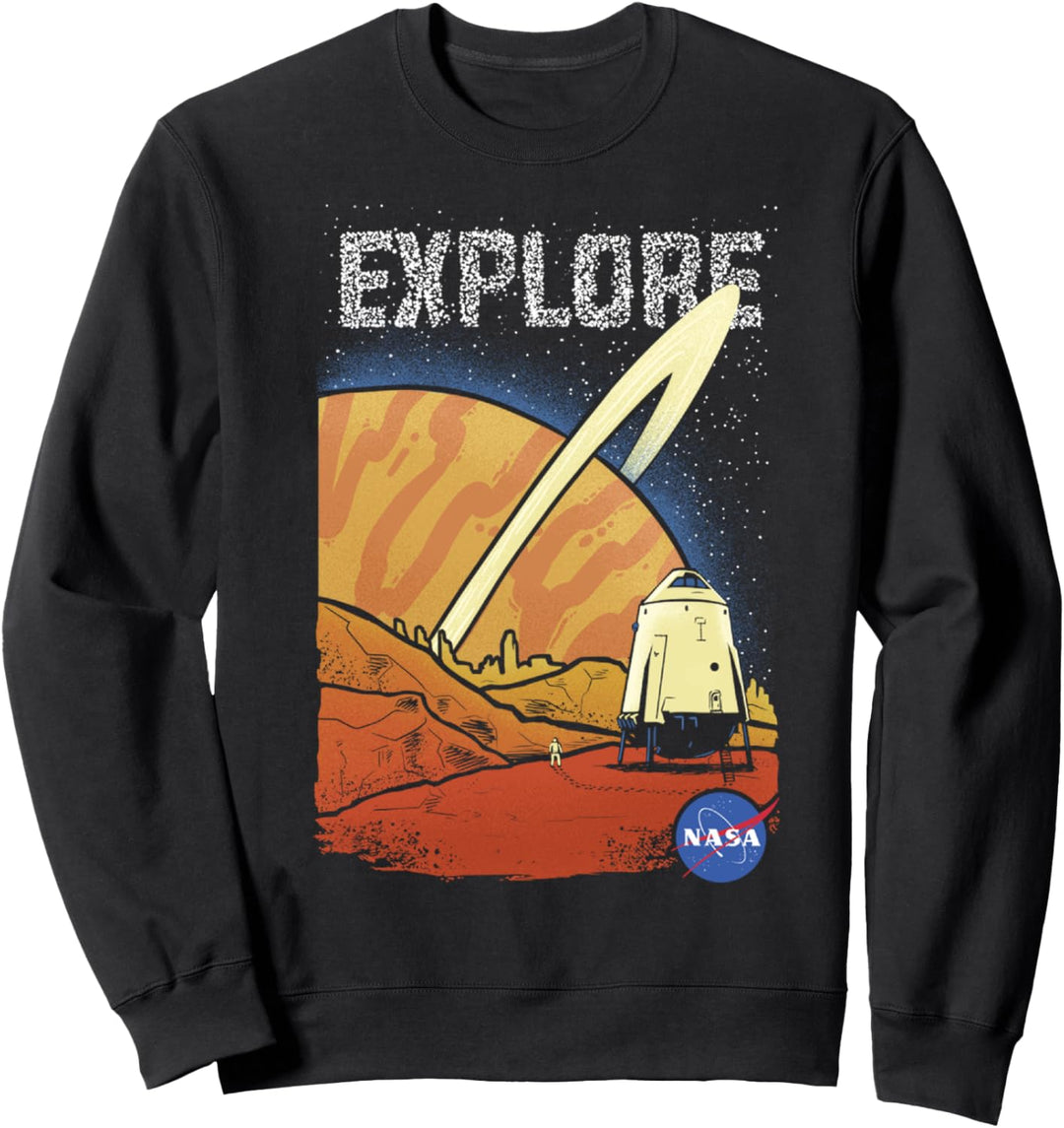 NASA Explore Mars Text Poster Sweatshirt