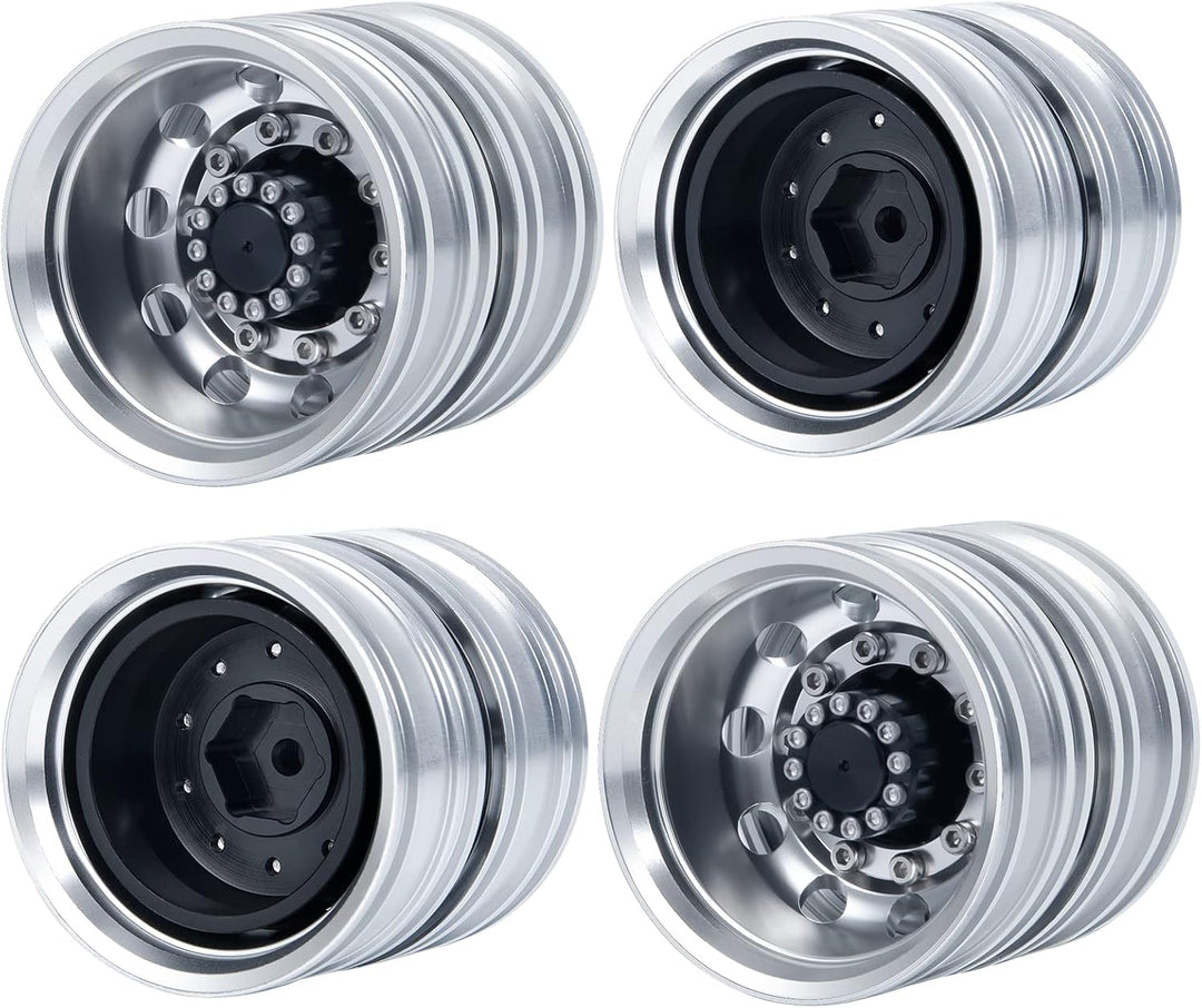 AXspeed 1/14 Vorderrad-Felgen-Set, 2 Vorderseite Radnaben und 4 Hinterräder Felgen für Amiya Tractor