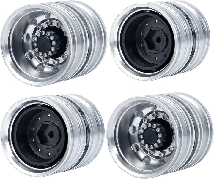 AXspeed 1/14 Vorderrad-Felgen-Set, 2 Vorderseite Radnaben und 4 Hinterräder Felgen für Amiya Tractor