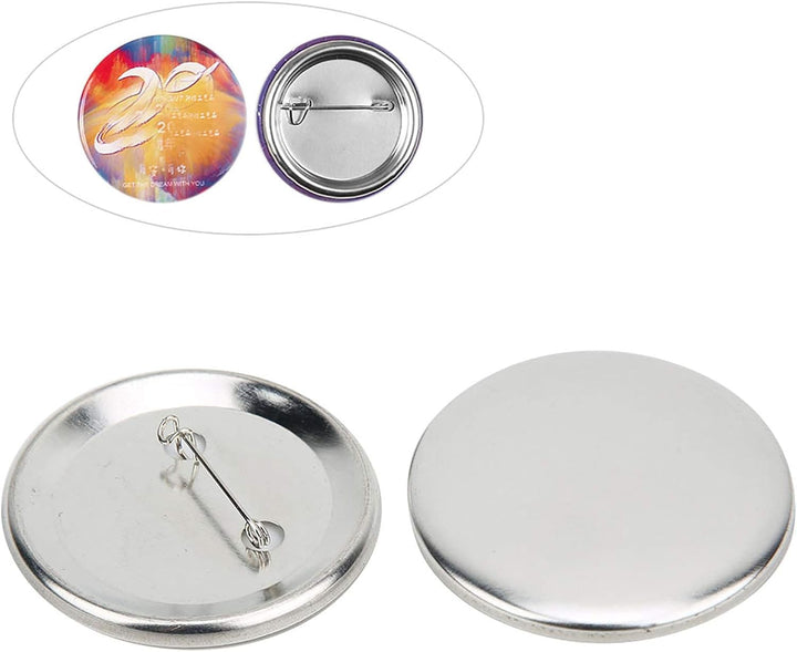 HEEPDD Abzeichen Knopf Teile, 100 Sätze 56mm Blank Badge Making Supplies für Abzeichen Corsage Namen