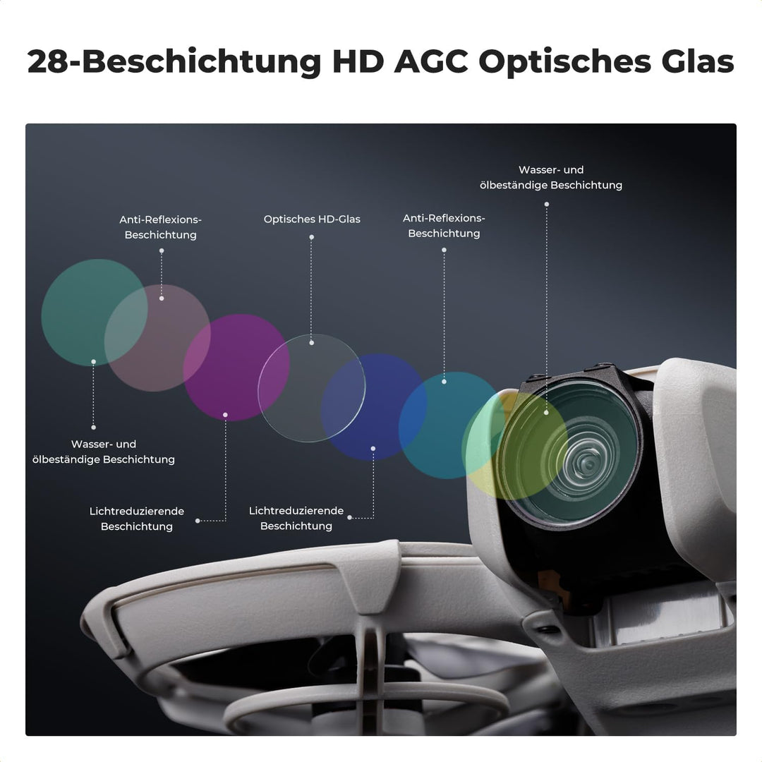 K&F Concept ND & CPL Filter Set Kompatibel mit DJI NEO, 6 stück Filter UV, CPL, ND8, ND16, ND32, ND6