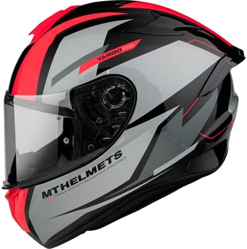 MT Helmets - FF106 Targo Pro Sound Integralhelm, A5 Grau / Rot XS