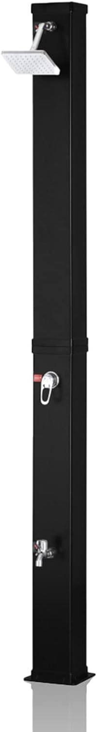 Strattore Solardusche Gartendusche 40 Liter - Warmes Wasser max. 60°C - Ohne Stromanschluss - Mit Fu