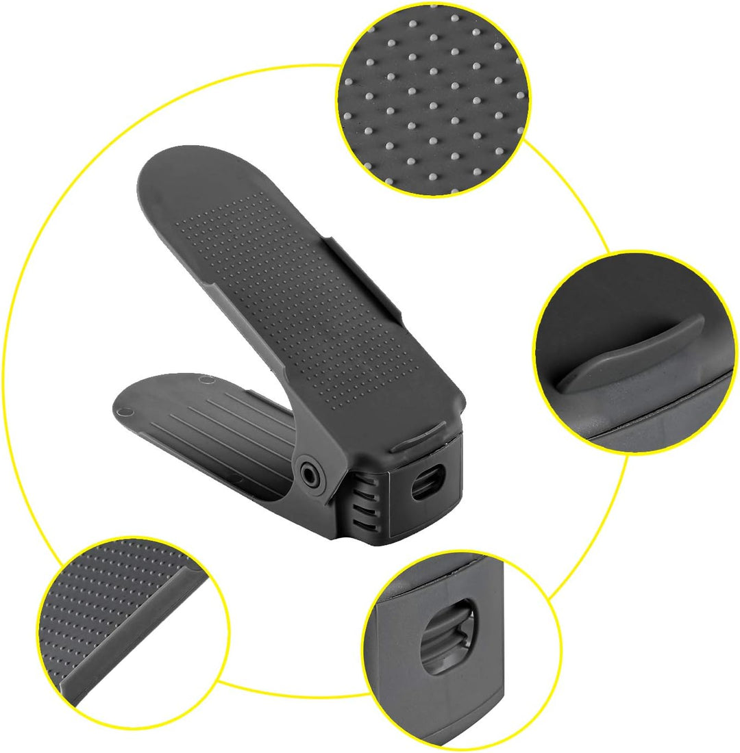 20 x Verstellbarer Schuhregal Schuhstapler schuhaufbewahrung Schuhorganizer Schuhhalter Farbe: Schwa
