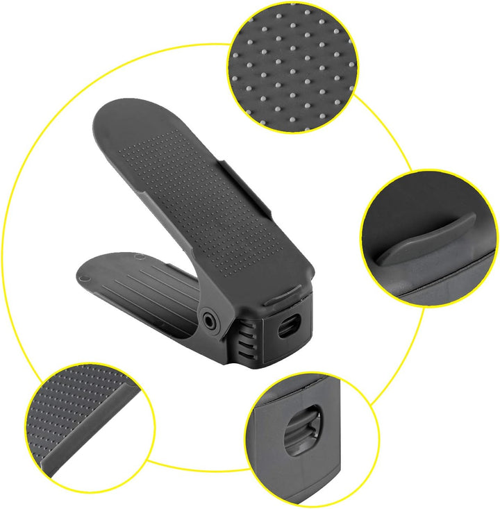20 x Verstellbarer Schuhregal Schuhstapler schuhaufbewahrung Schuhorganizer Schuhhalter Farbe: Schwa