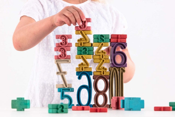 Wissner aktiv lernen R80021.M00 - RE Wood 34 Stapelzahlen in Montessori Farben, Lernspielzeug, Zahle