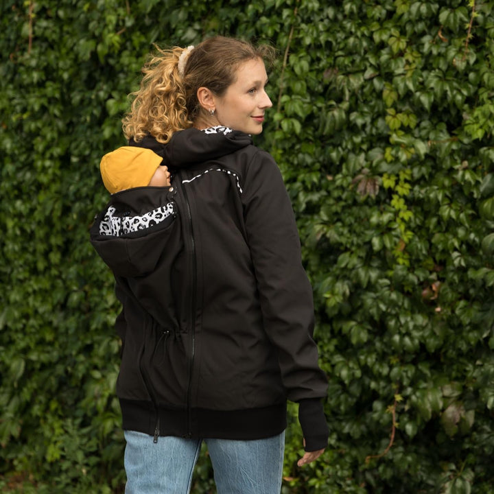 Viva la Mama 4in1 Tragejacke für Tragen auf dem Rücken oder der Brust, Softshell, Umstandsjacke + Kä