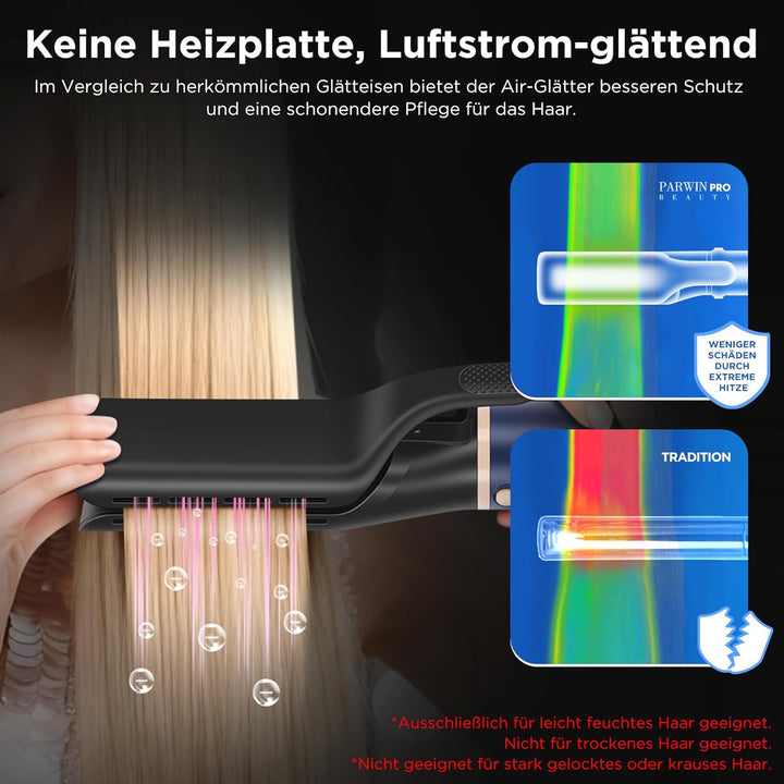 Air Glätteisen ＆ Auto-Wrap Lockenaufsätzen - 6 IN 1 Airstyler Set - PARWIN PRO BEAUTY Ionen Haartroc