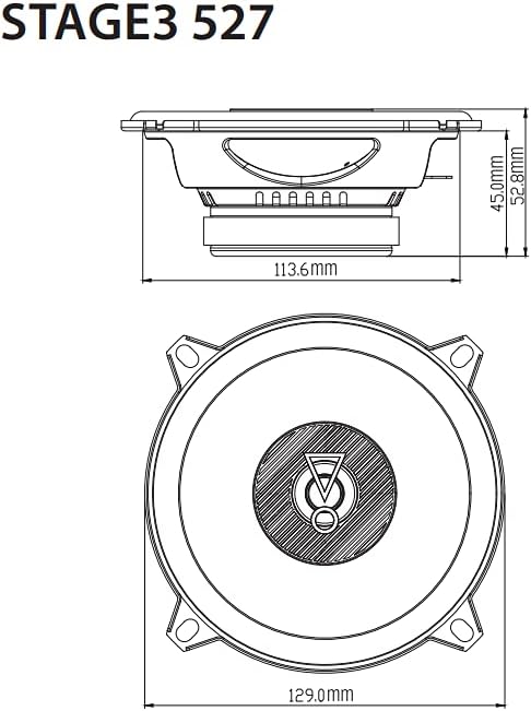 JBL Stage3 527 2-Wege Auto Lautsprecher Set von Harman Kardon - 200 Watt KFZ Autolautsprecher Boxen