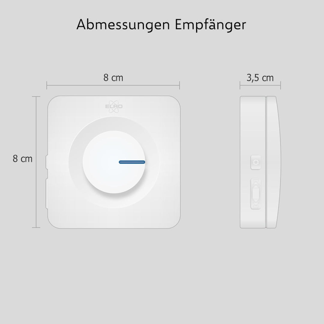 ELRO DB3000 Funk Türklingel Set - 1x Tragbare Empfänger mit Batterie + 1x Plug-in Empfänger für Stec