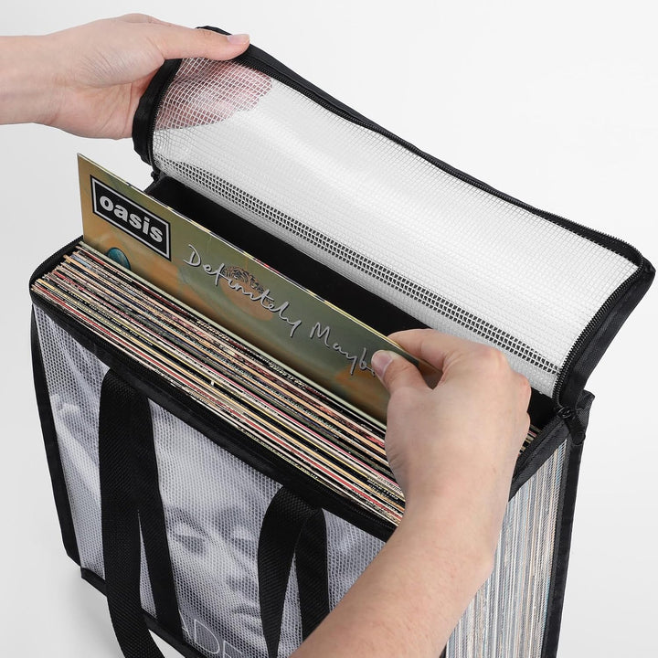 Facmogu LP Vinyl Record Storage Bag (3 Pack), Clear Record Storage Cases für ca. 110 Alben Lagerung