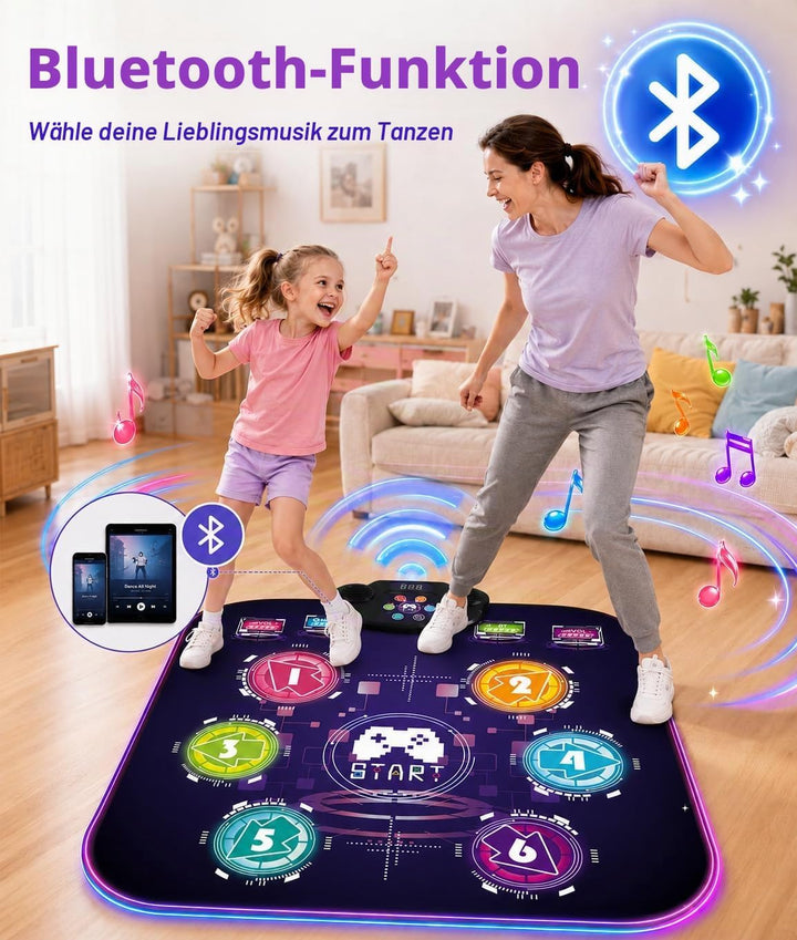 EagleStone Tanzmatte für Kinder mit 5 Spielmodi, Bluetooth, Musik und LED