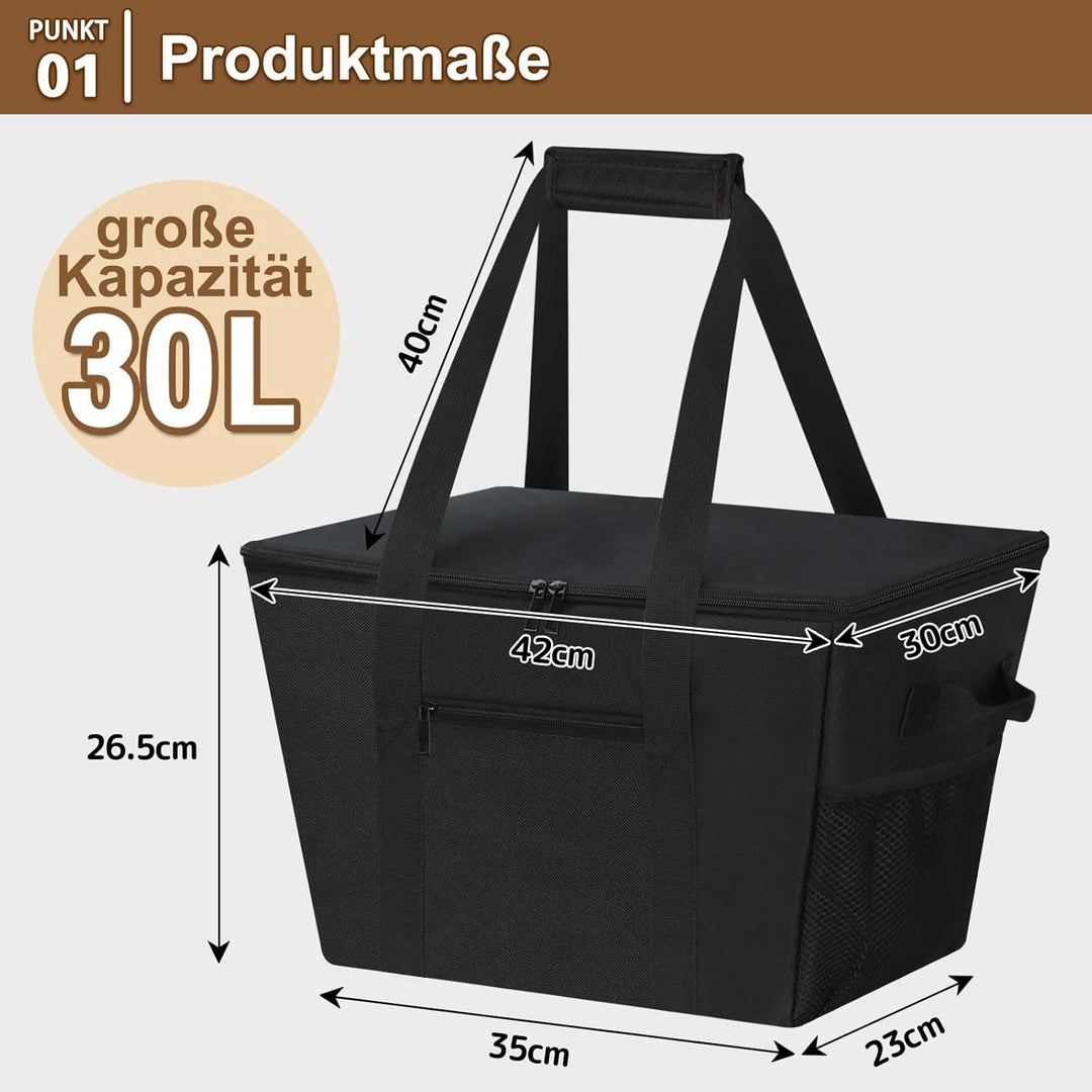 DSDCDJ Coolerbag – Kühltasche aus hochwertigem Polyestergewebe, Large Cool Bag with Hard Bottom, Por