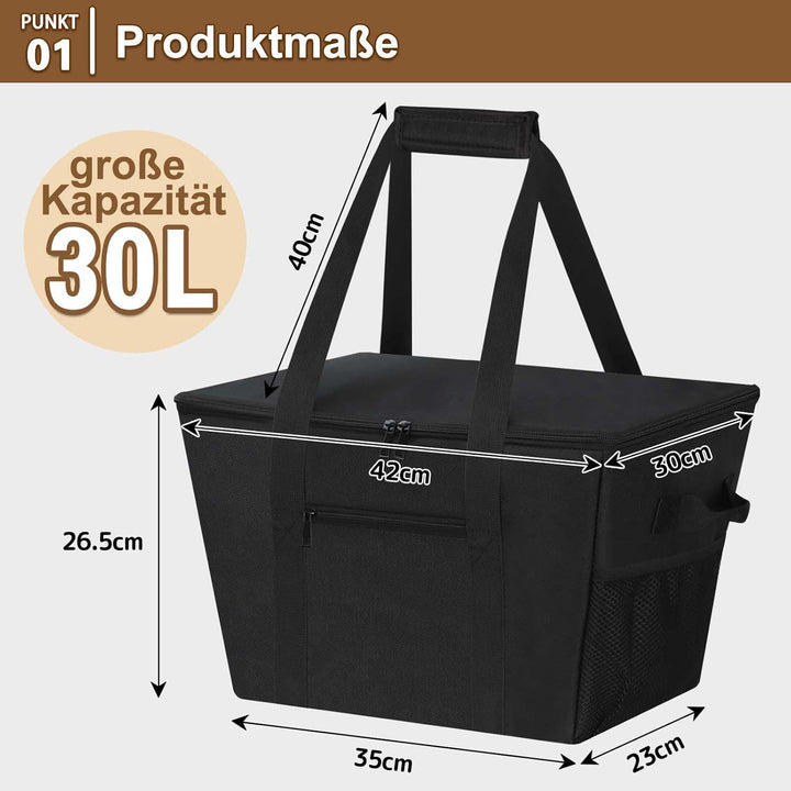 DSDCDJ Coolerbag – Kühltasche aus hochwertigem Polyestergewebe, Large Cool Bag with Hard Bottom, Por