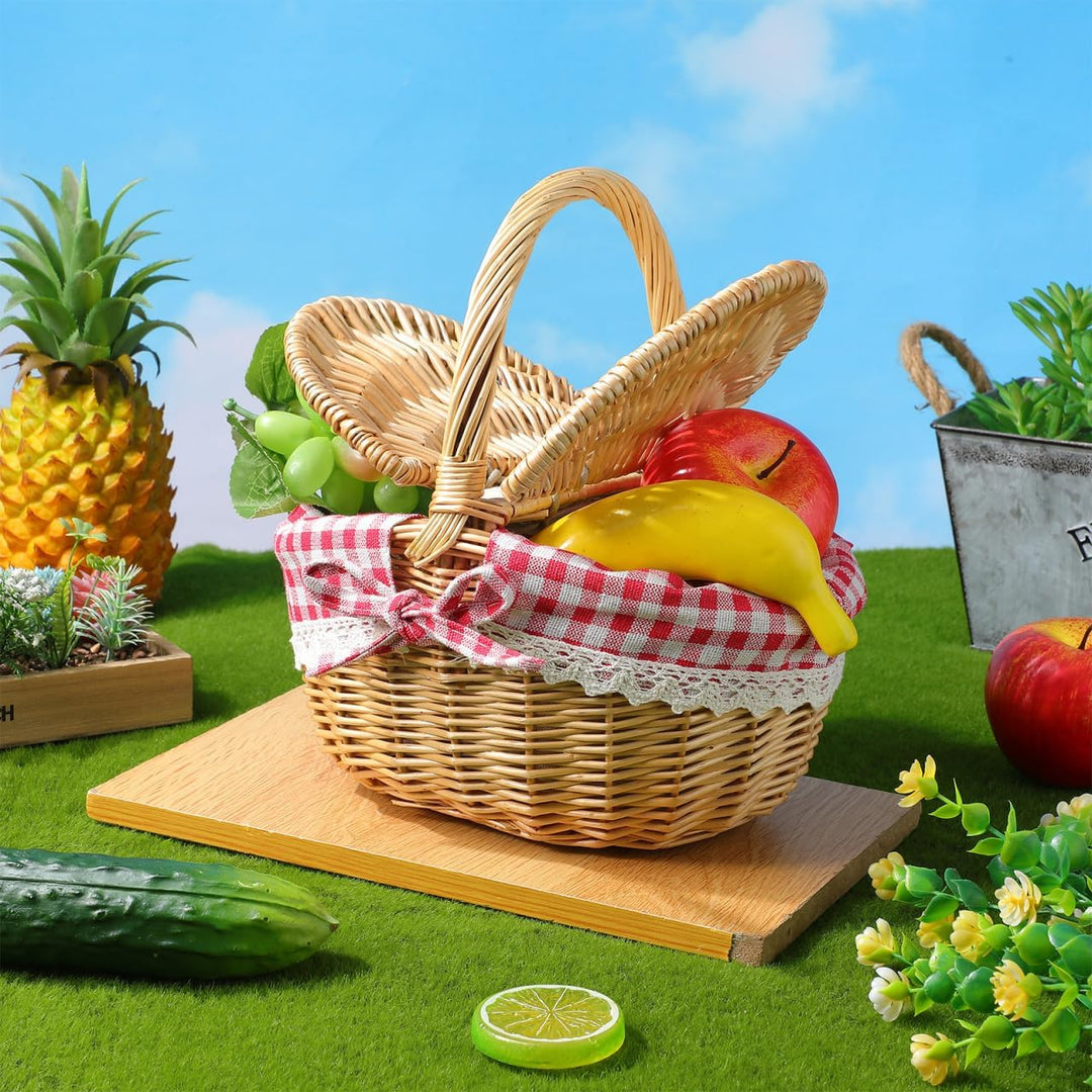 Toddmomy 1 Stück Weidenkorb Für Picknick-Camping Im Freien Natural Weidenkorb mit Deckel und & Liner