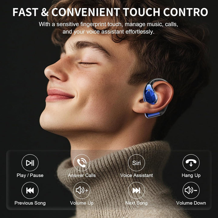 Open Ear Kopfhörer Bluetooth 6.0, 2026 Kopfhörer Kabellos Bluetooth HiFi Stereo mit HD Mic, 40H Spie