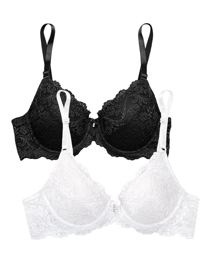 Smart & Sexy Damen Push-Up-BH (2er Pack) 70B Schwarz / Weiss, 70B Schwarz / Weiss, 2 Stück