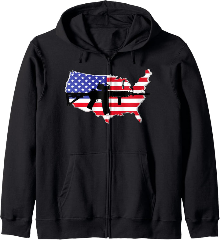 AR-15 mit amerikanischer Flagge Kapuzenjacke