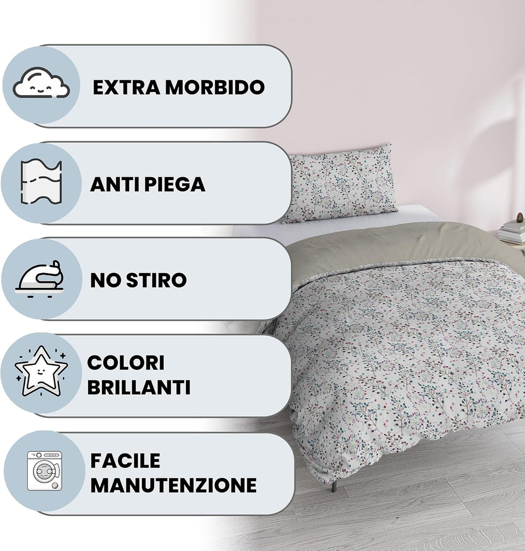 Italian Bed Linen Fantasy Bettbezug, Flor, Kleine doppelte