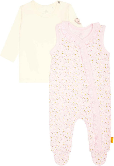 Steiff Baby - Mädchen Set Strampler mit Fuss + T-shirt Langarm Set Strampler + T-Shirt langarm 56 PO