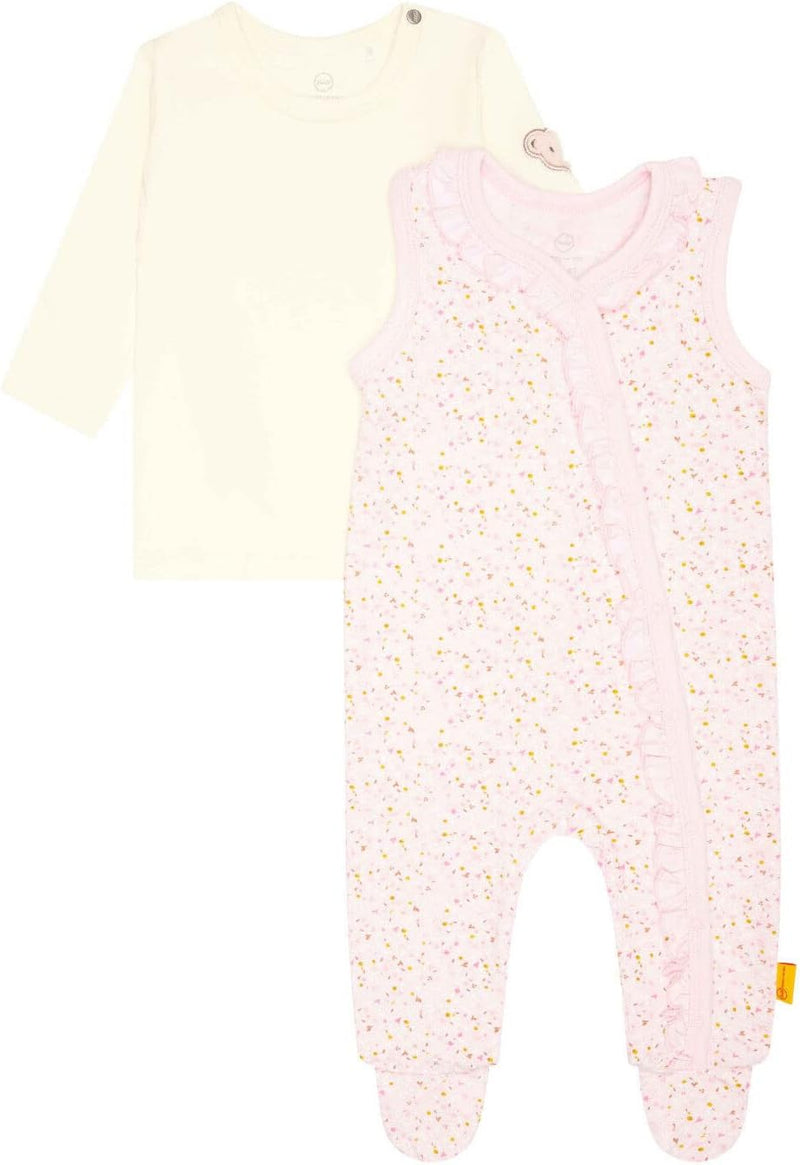 Steiff Baby - Mädchen Set Strampler mit Fuss + T-shirt Langarm Set Strampler + T-Shirt langarm 56 PO