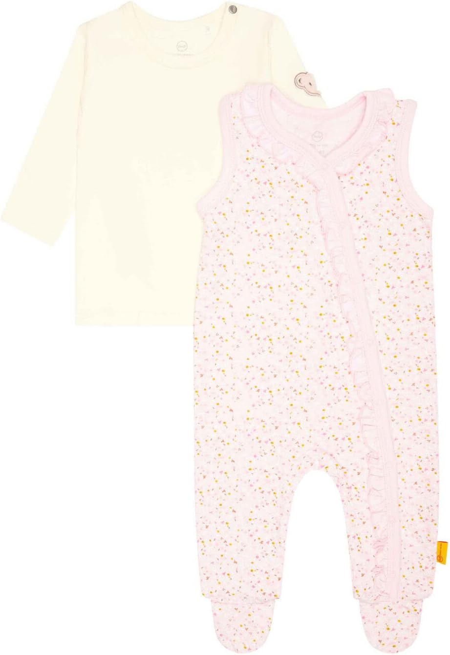 Steiff Baby - Mädchen Set Strampler mit Fuss + T-shirt Langarm Set Strampler + T-Shirt langarm 62 PO