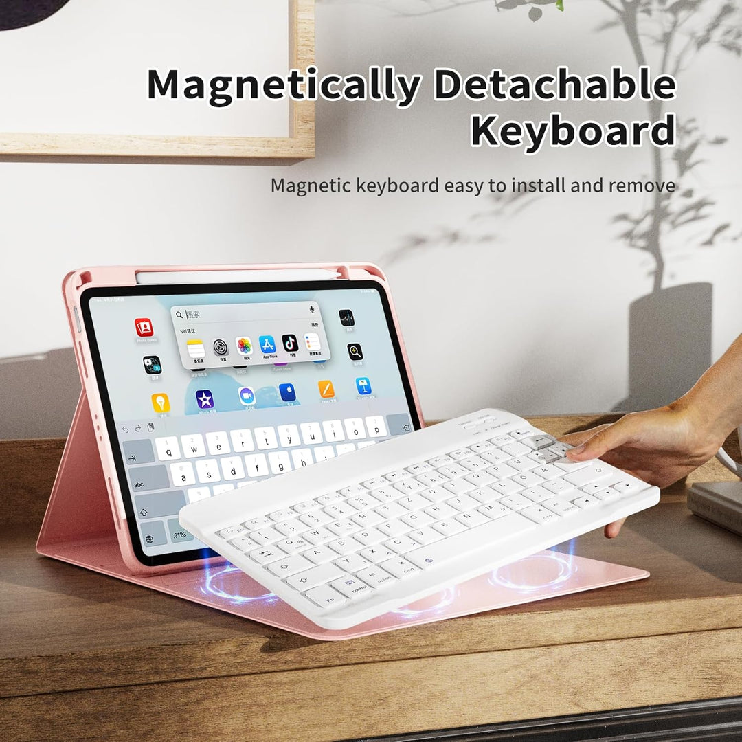 Hülle mit Tastatur für iPad (A16) 11 Zoll 2025/10. Generation 10.9 Zoll 2022, Deutsch QWERTZ Layout