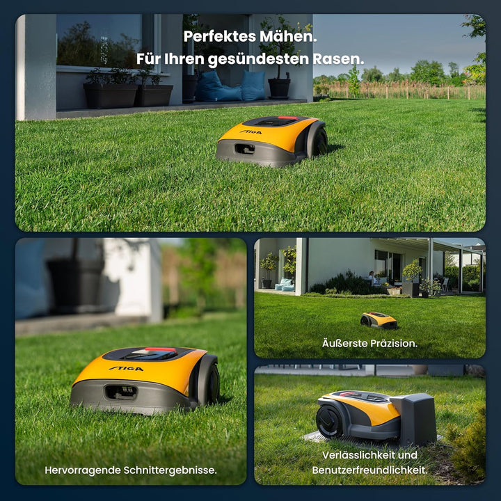 STIGA A1000 Autonomer Rasenmäher Roboter. Mähroboter ohne Begrenzungskabel (max. 1400m2). App-Steuer