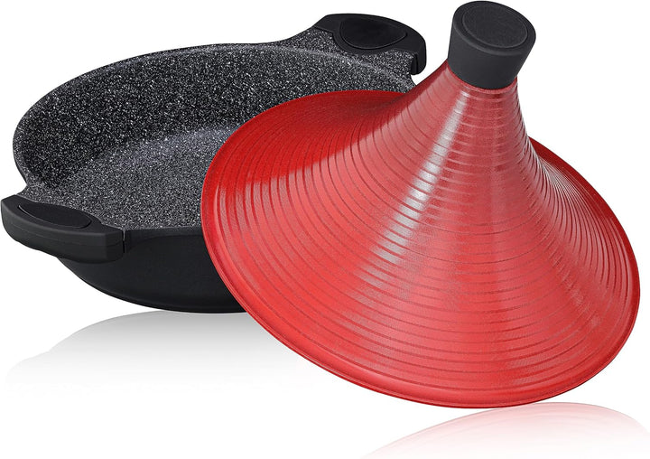 Marokkanischer Tajine-Kochtopf | Induktion | Selbstbefüllender Deckel 28 cm grosses Metall | Super N