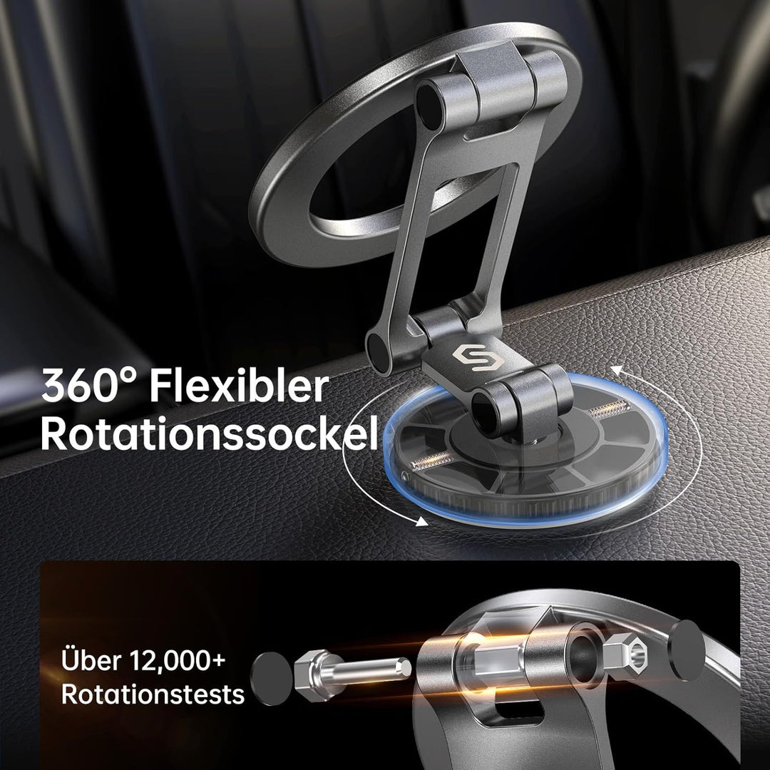 SYNCWIRE Handyhalterung Auto für MagSafe Autohalterung [Flexible DREI Achsen] Ganzmetall Magnetische