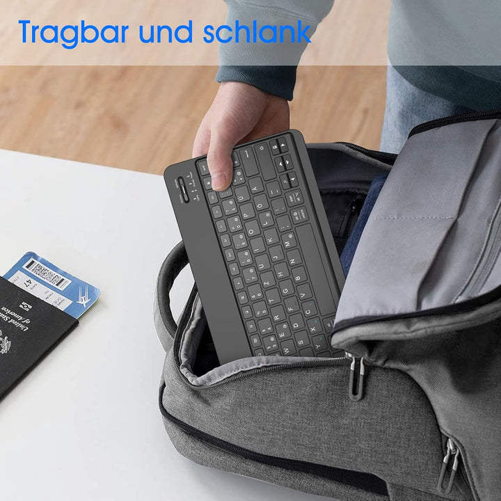 FINTIE Ultradünn Bluetooth Tastatur mit deutschem Layout QWERTZ für iPad Air/Pro/Mini/iPad 10.9/10.2