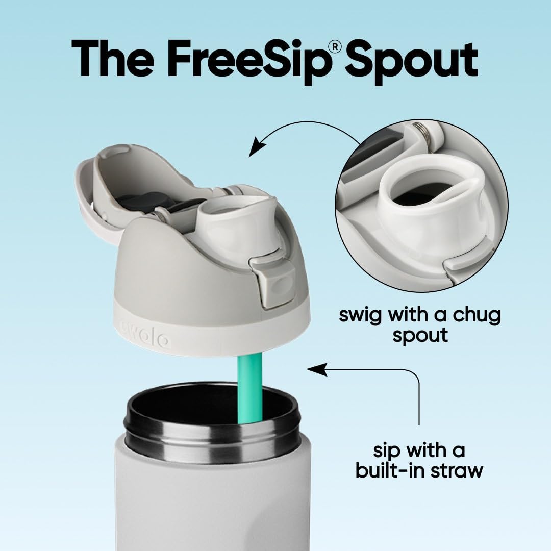 Owala FreeSip Isolierte Edelstahl Trinkflasche mit Strohhalm, 710 ml – BPA-frei, optimal für Sport,