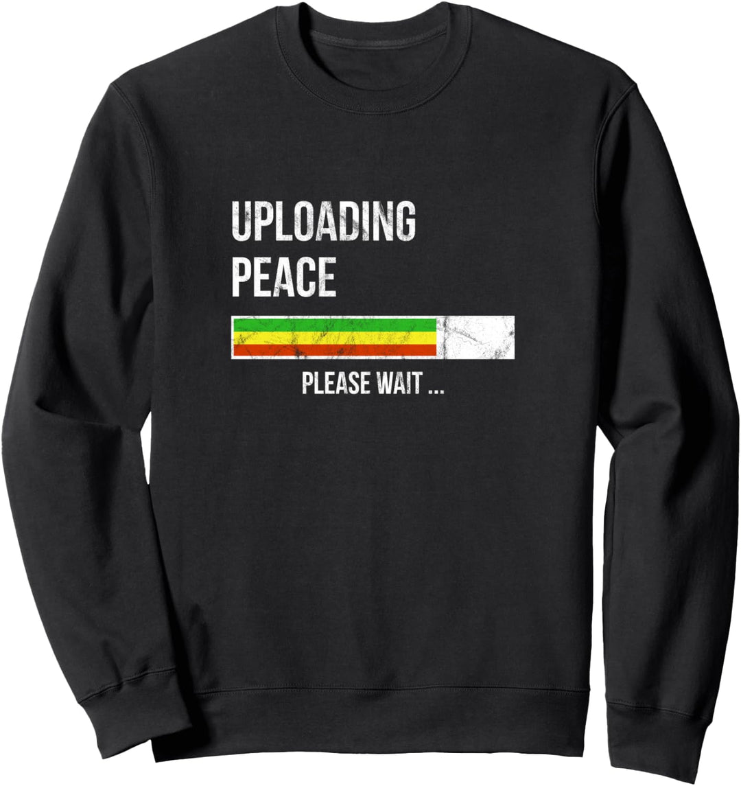 Rastafari Style Uploading Peace Nerdy Anti-Krieg Statement Sweatshirt