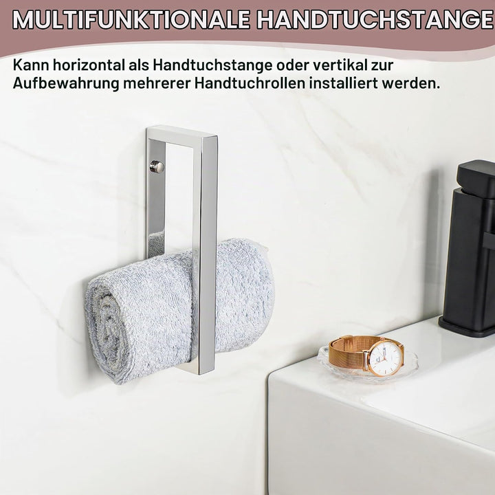 SAYAYO Handtuchhalter Ohne Bohren 20CM Handtuchstange Ohne Bohren Selbstklebend oder Zum Bohren Poli