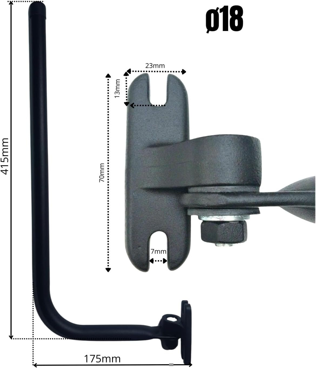 2x Aussenspiegel 305x170 ø14-18 Traktor LKW Bagger mit Spiegelhalter Spiegelarm