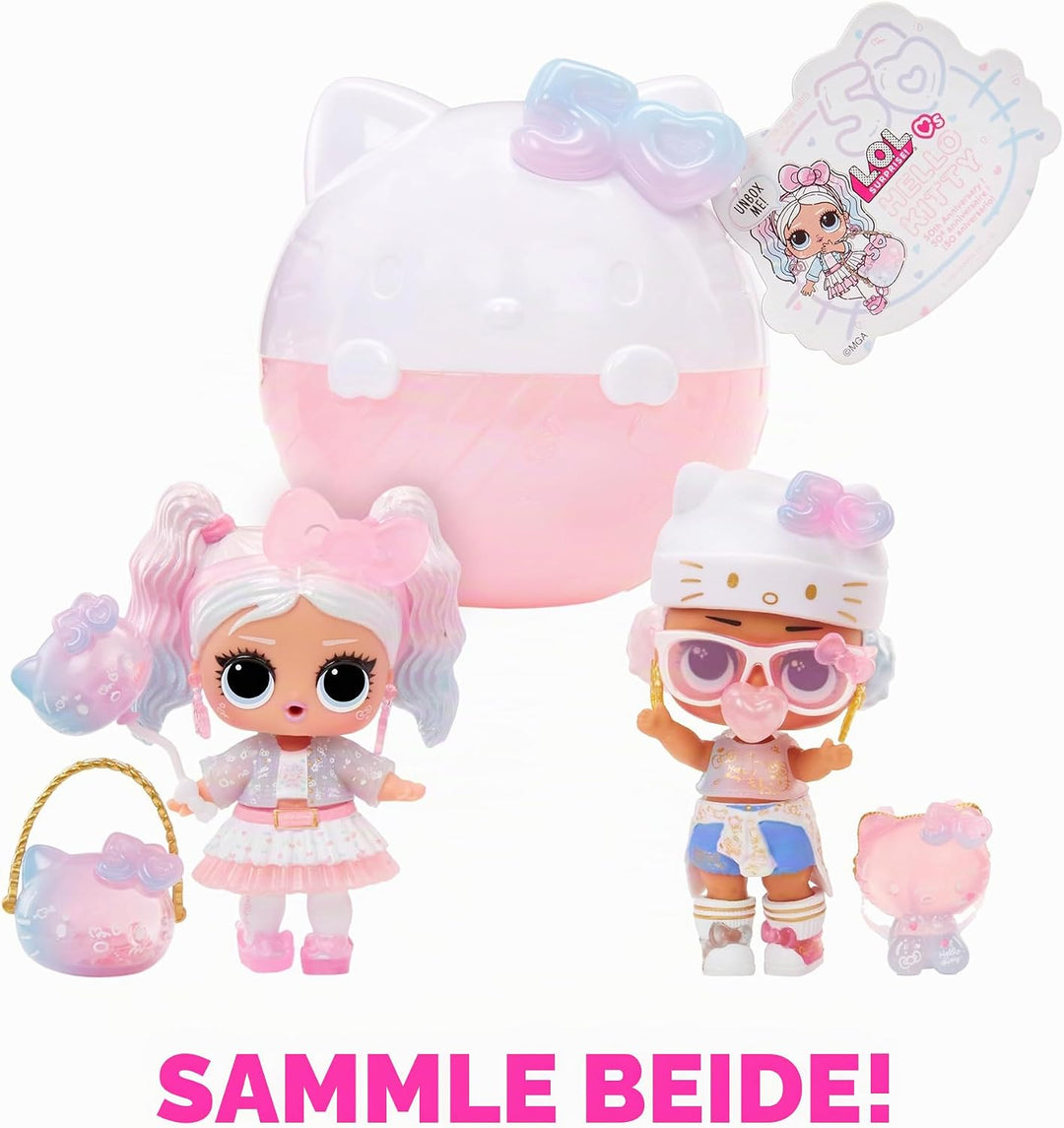 LOL Surprise Loves Hello Kitty Tots - Limited Edition Puppe Crystal Cutie - Sammlerpuppe mit 7 Überr