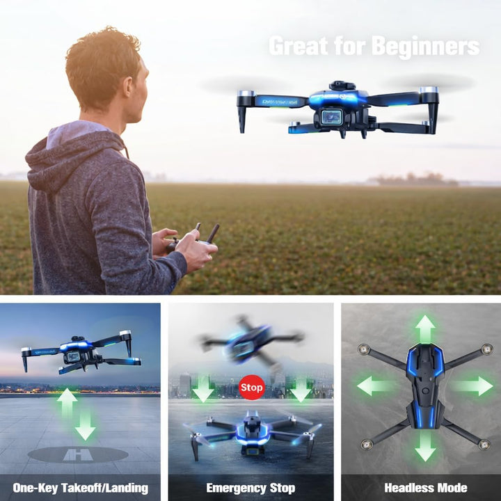 Drohne mit Kamera 1080P für Kinder Anfänger, Bürstenlosem Motor RC Quadcopter, Start mit einem Knopf