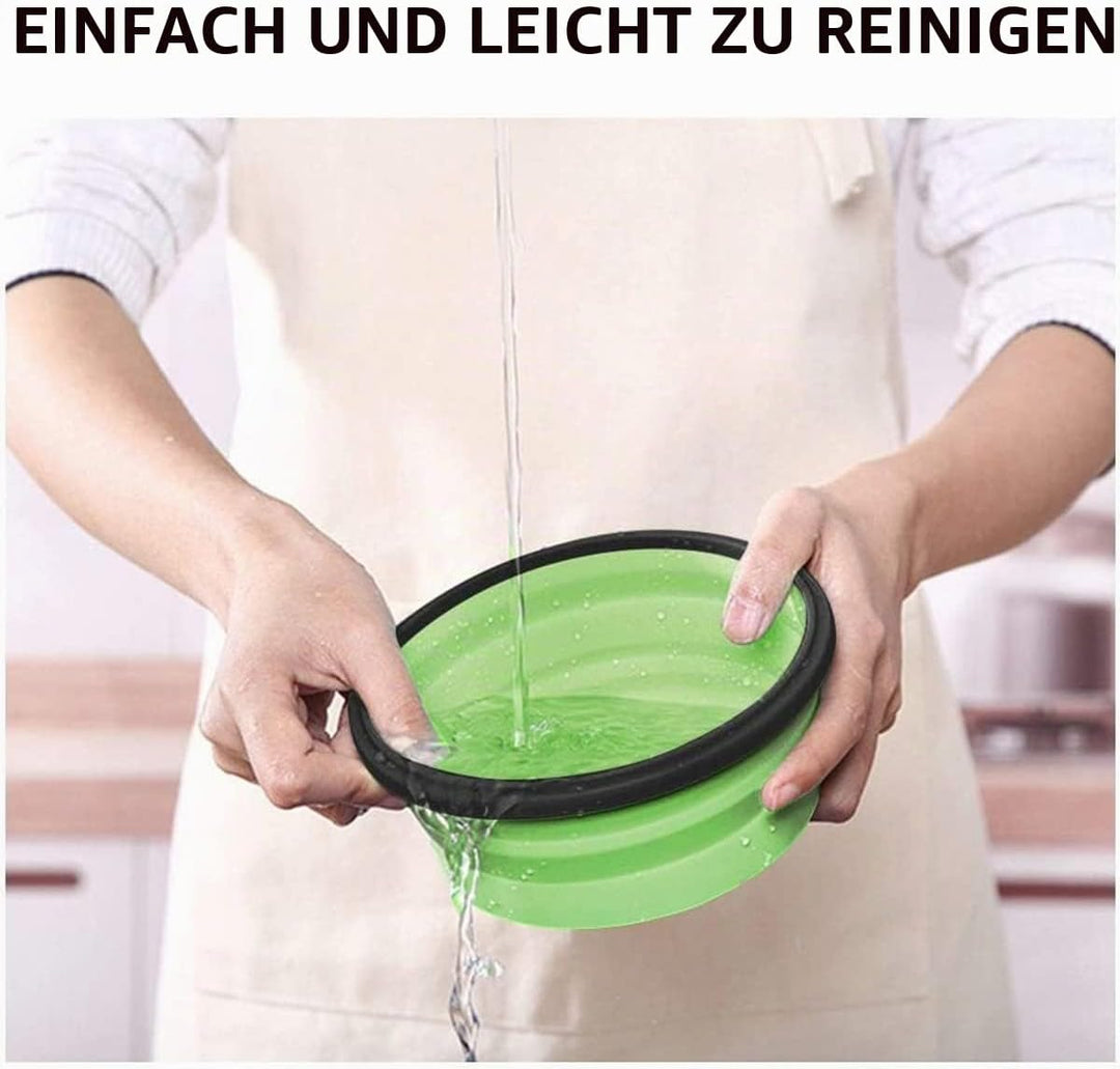 Faltbare Schalen für Camping, Set mit 4 Silikon-Lebensmittelbehältern mit Deckel, Wohnmobil-Aufbewah