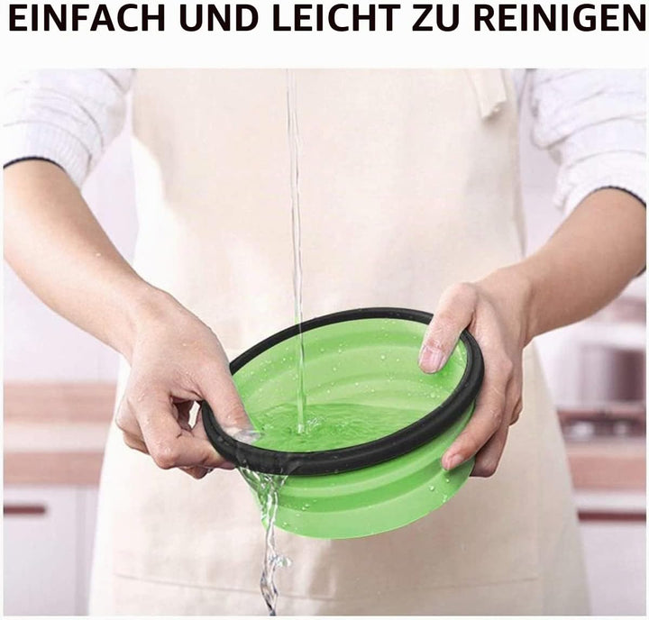 Faltbare Schalen für Camping, Set mit 4 Silikon-Lebensmittelbehältern mit Deckel, Wohnmobil-Aufbewah