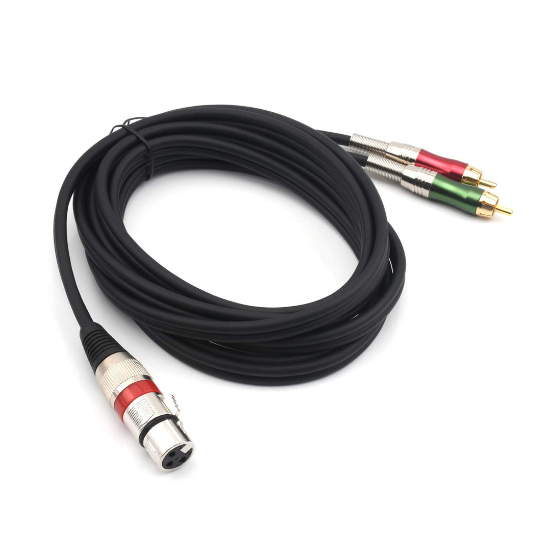 SiYear XLR Buchse zu 2 x Phono RCA Stecker Adapter Y Splitter Patch Kabel, XLR Buchse 3 Pin zu Dual