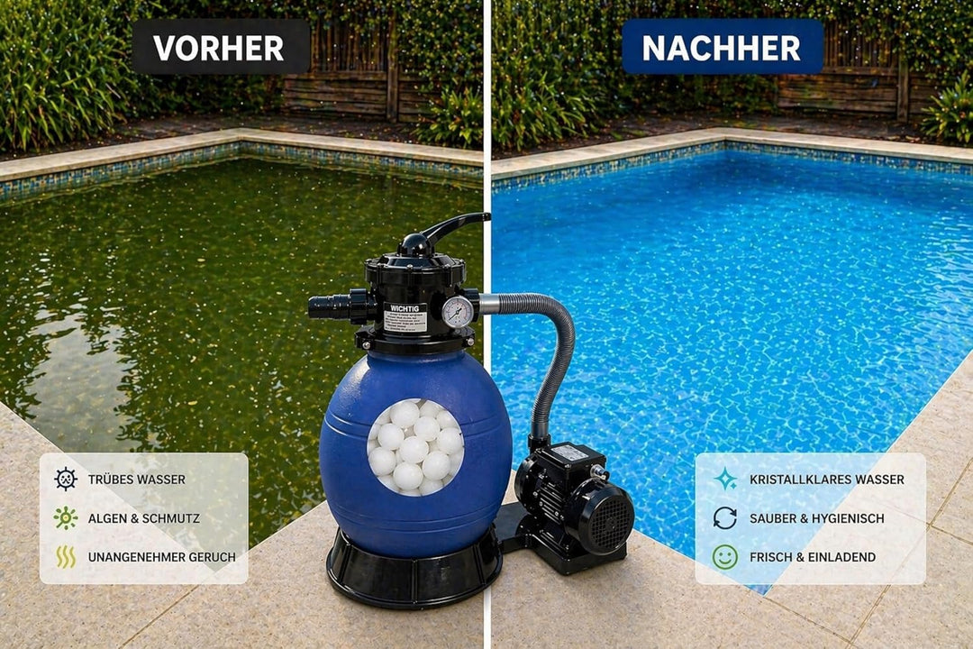DMS® Sandfilter Sandfilteranlage Sandfilter System, Poolfilter 10200 l/h Filteranlage Filterkessel f