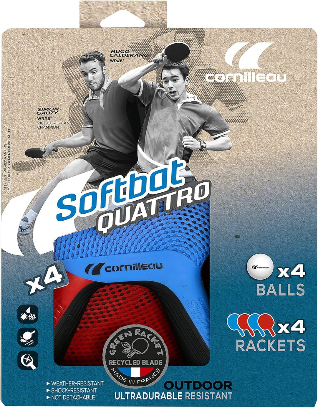 SOFTBAT Pack Quattro (4 raquettes et 4 balles)