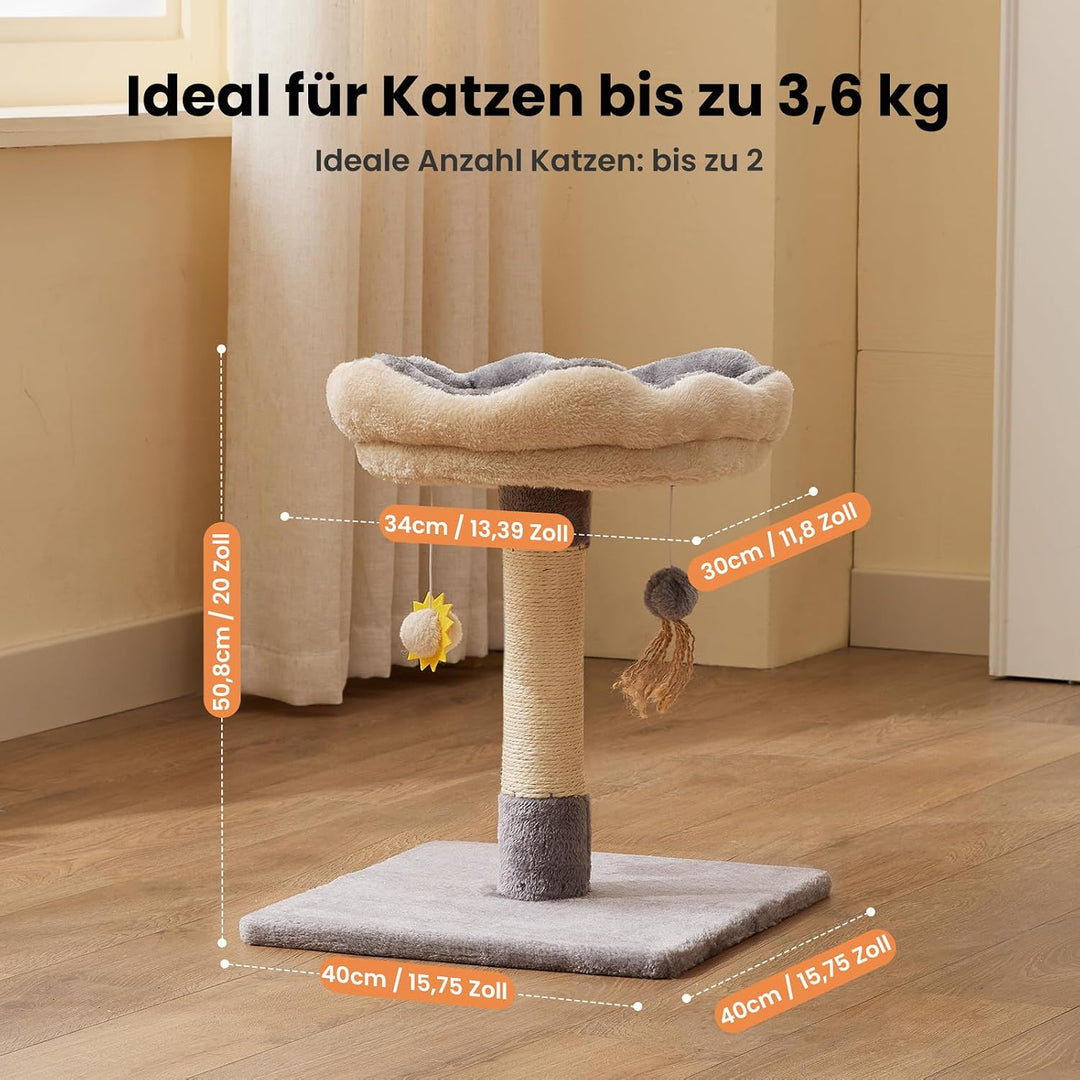 Gardner Pet Kleiner Katzenbaum, Kratzbaum klein mit 34 x 30 cm gepolsterter Plattform, 51 cm hoch Ka