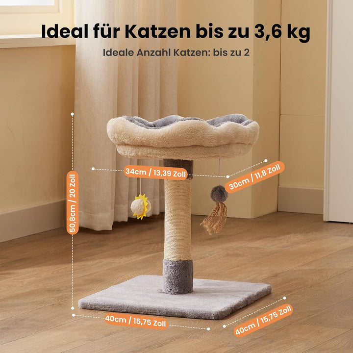 Gardner Pet Kleiner Katzenbaum, Kratzbaum klein mit 34 x 30 cm gepolsterter Plattform, 51 cm hoch Ka