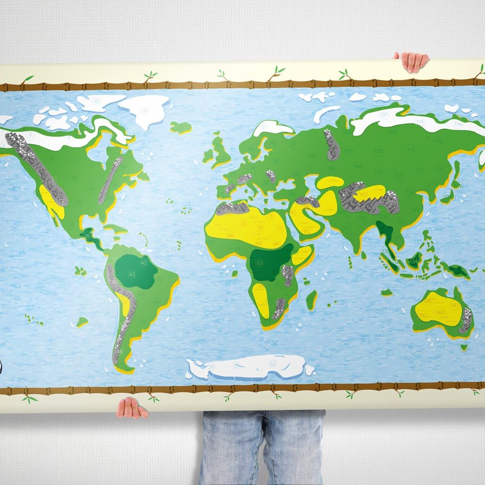 Weltkarte für Kinder | AWESOME MAPS | Verschenke die Karte zum Lernen & Entdecken - 97,5 x 56cm Post